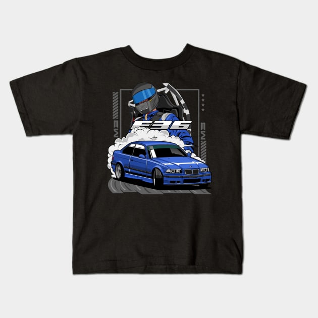 E36 Drift Kids T-Shirt by squealtires